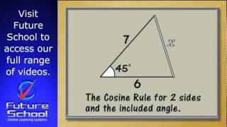 Using the cosine rule to find an unknown side Case 1 SAS [upl. by Deach697]