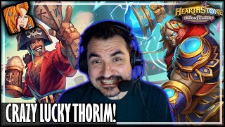 A CRAZY LUCKY THORIM  Hearthstone Battlegrounds [upl. by Trixi511]