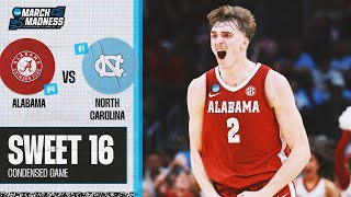 Alabama vs North Carolina  Sweet 16 NCAA tournament extended highlights [upl. by Celesta996]