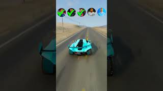 🚘CR7 vs Messi vs Mbappe Jump Challenge 3 ⚽️ beamngdrive simulator shorts ronaldo football [upl. by Mountford40]