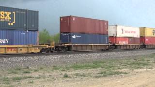 Fast CSX Intermodal Train Eastbound [upl. by Ecneret]