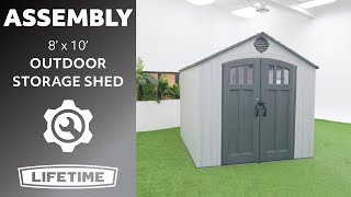 Lifetime 8 x 10 Outdoor Storage Shed  Lifetime Assembly Video [upl. by Jb]