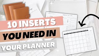 10 MUST HAVE Planner Inserts You NEED In Your Planner [upl. by Reivaxe734]