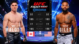 MIKE MALOTT vs TREVIN GILES FULL FIGHT UFC EDMONTON [upl. by Mendoza70]