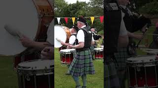 Inverurie pipeband play My Land as they march off at 2024 Oldmeldrum highlandgames shorts [upl. by Nuahsad]