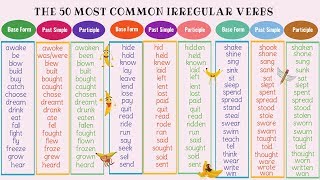 The 50 Most Common Irregular Verbs in English  Grammar amp Pronunciation Lesson [upl. by Nnahs]