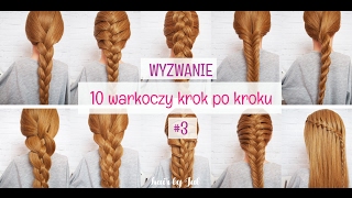 Warkocz holenderski  wyzwanie 10 warkoczy kork po kroku  hair by Jul [upl. by Enellij]