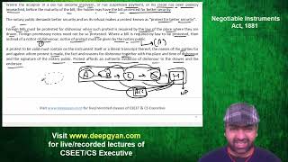 CS Executive Negotiable Instrument Act Lecture 3 New Syllabus by Anurag Jain at Deep Gyan Classes [upl. by Merril292]