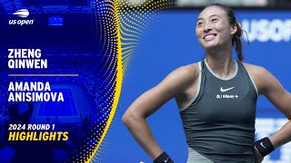 Zheng Qinwen vs Amanda Anisimova Highlights  2024 US Open Round 1 [upl. by Zins560]