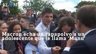 Macron echa un rapapolvo a un adolescente que le llama Manu [upl. by Nannie]