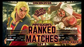 SFVPipitsugins Ranked Matches Set 3 vs Dhalsim 04•28•2024 Silver Survival Series [upl. by Alatea306]