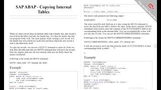 SAP ABAP Copying Internal Tables [upl. by Otcefrep804]