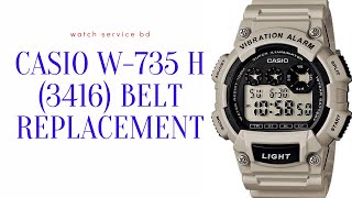 how to replacement casio W735 mbk belt change watchservicebd [upl. by Lauter]