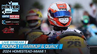 2024 SKUSA Winter Series Rd 1  HomesteadMiami FL  Saturday  Warmup amp Qualy [upl. by Wes680]