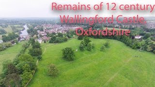 Drones eye aerial video  remains of Wallingford Castle River Thames Oxfordshire [upl. by Cristy]