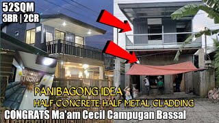 PANIBAGONG IDEA  52Sqm 2Storey House 3Bedroom Half Concrete Half Metal Cladding [upl. by Tanah194]