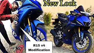 R15 V4 modifications  Side inductors change kiye 😍  Uk Motovlogger [upl. by Vins]