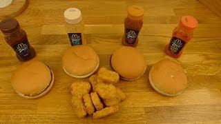 McDonalds  McRib Curry Steakhouse 1955 Sauce  Hamburger amp McNuggets [upl. by Boothman]