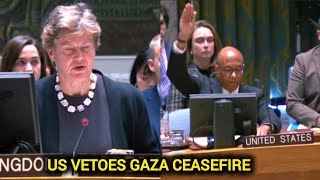 US vetoes for immediate Gaza ceasefire call at UN । Watch [upl. by Monteith]