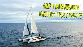 FAST Crossing to the Mainland on a SMALL Trimaran  Ep150 [upl. by Acnayb]