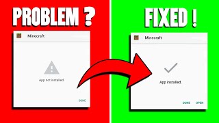 4 WAYS To Fix App Not Installed Problem Minecraft  Minecraft Not Installing Android  2022  MCPE [upl. by Kendra]