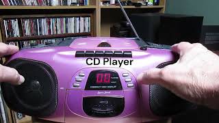 Demonstrating A Lenoxx CD101 Boombox After Replacing 2 Cassette Belts [upl. by Nevag269]