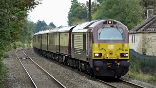 67021 TnT 67024 Belmond British Pullman  Historic Bath  Avoncliff  121024 [upl. by Annoyik769]