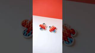 Bargello Earrings🥰 clay handmade earrings jewellery art diy fashion colors creative [upl. by Annamarie]