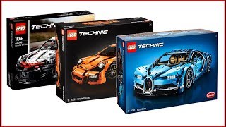 COMPILATION LEGO TECHNIC Cars 42083 Bugatti Chiron  42056 Porsche 911  42096 Porsche  UNBOXING [upl. by Airamesor]