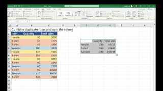 Combine duplicate rows and sum the values in Excel Simple Tricks [upl. by Profant]