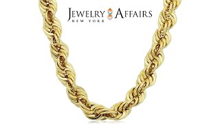 14K Yellow Gold Filled Solid Rope Chain Necklace 60mm Wide [upl. by Chandra]