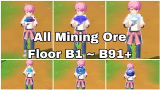 Complete Mining Ore Floor B1  B91  Harvest Moon Home Sweet Home Rocks Stones amp Ores [upl. by Aihtniroc401]