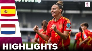 Spain vs Netherlands  Highlights  U19 Womens European Championship Final 27072024 [upl. by Annauj963]