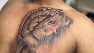 lion tattoo on chest [upl. by Ratib469]