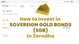 How to Invest in Sovereign Gold Bonds SGBs in Zerodha [upl. by Ainoda395]