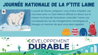 Kahoot  Journée nationale de la Ptite Laine  Développement durable CEPEO [upl. by Zicarelli]