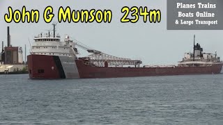 John G Munson 234m Cargo Ship In St Clair River [upl. by Melinda]