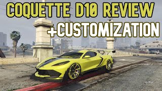 Gta 5 Coquette D10 Customization Costs  Coquette D10 Review amp Drag Races [upl. by Maiah]