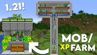 Minecraft EASIEST MOB XP FARM Tutorial 121 Improved Version [upl. by Hsirt]