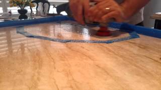 How To Polish GraniteFace polishing Taj Mahal Quartzite [upl. by Annelise]