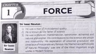 8th class  Physical science  1Force lesson  Question and Answers from workbook [upl. by Oiruam7]