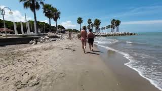 Beach in Barcelona 2023 Walking in SPAIN 4k tour  Barceloneta Beach walkingtour [upl. by Flossie]