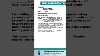 Request Letter to Bank for Upgrading Credit Card  Sample Letter for Credit Card Upgrade [upl. by Chandal]