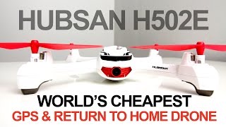 Hubsan 502E  Worlds Cheapest GPS quotReturn to Homequot Drone [upl. by Yruj758]