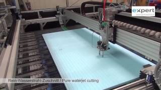 PolystyrolPlatten schneiden mit WasserstrahlCutter  Polystyrene mats cutting with Waterjet cutter [upl. by Yelwah566]