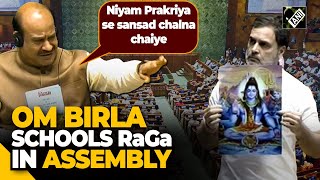 quotNiyam Prakriya se Sadanquot Lok Sabha speaker Om Birla reminds Rahul Gandhi of rules [upl. by Ynaittirb]