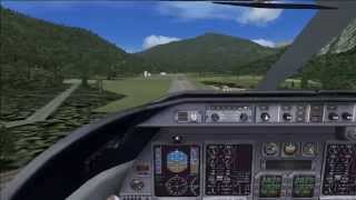 LearJet 45 landing at Saanen LSGK Cockpit view FSX [upl. by Nogras770]