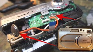 Replacing internal date time settings battery in Fuji A210 A205 digital camera Fujifilm Part 1 [upl. by Anilatsyrc704]