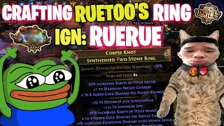 MIRROR CRAFTING RUETOOS RARITY RING SO I CAN GO BACK TO PLAYING WoW  Path of Exile 325 [upl. by Enid]