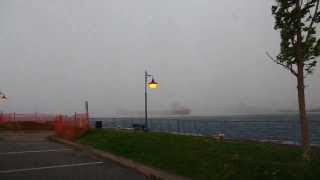 CedarGlen Freighter being engulfed by intense storm in Sault Ste Marie MI 82513 [upl. by Sulokcin]